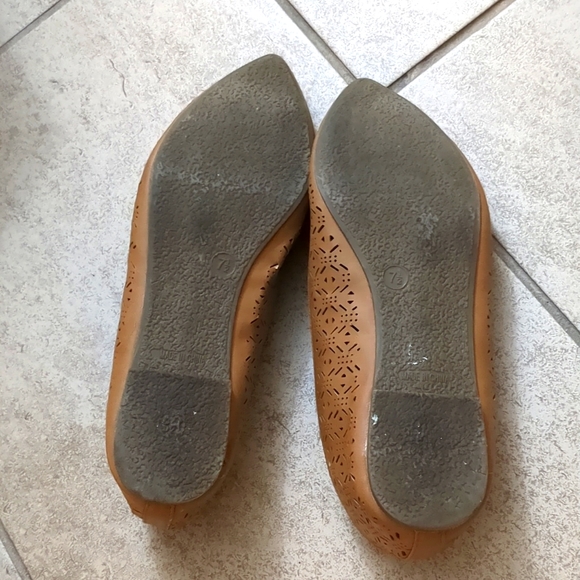 Tan Laser Cut Flats - Picture 5 of 5